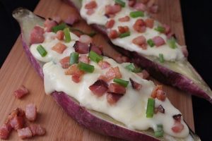Batata Doce Recheada ao Forno